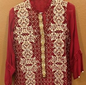 Pakistani designer Bin Saeed Shirt heavy work